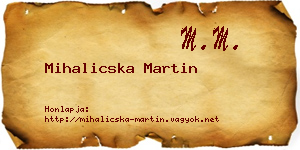 Mihalicska Martin névjegykártya