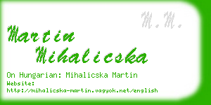 martin mihalicska business card